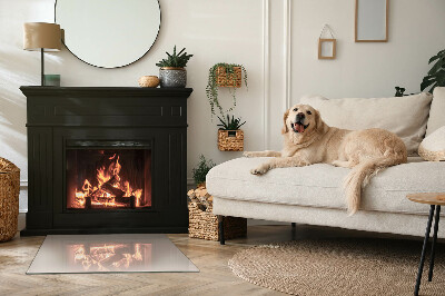 Placă dreptunghiulară din sticlă pentru șemineu Culoare Maro deschis