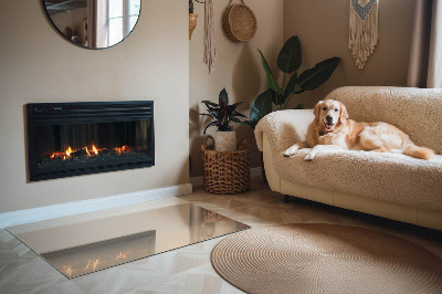 Sticlă dreptunghiulară sub sobă Culoare bej