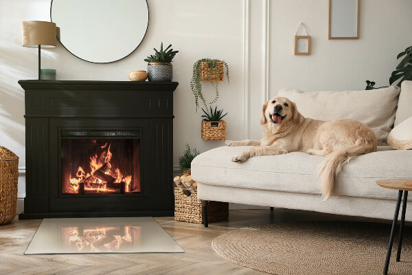 Sticlă dreptunghiulară sub sobă Culoare bej