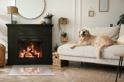 Placă de sticlă dreptunghiulară șemineu Culoare roz pal