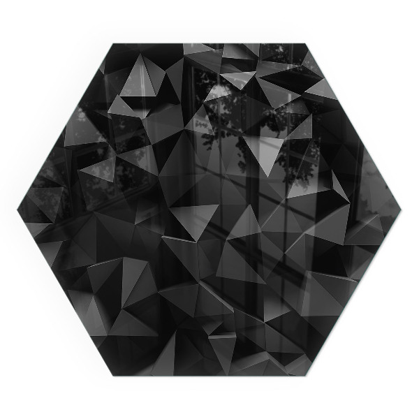 Placă de sticlă hexagonală șemineu Geometrie în trei dimensiuni