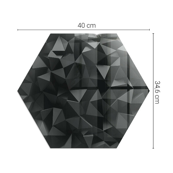 Placă de sticlă hexagonală șemineu Geometrie în trei dimensiuni