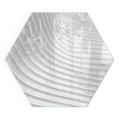 Sticlă hexagonală sub sobă Valuri de forme subtile