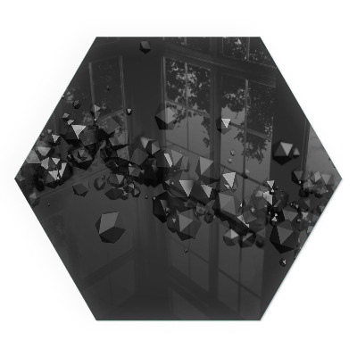 Placă hexagonală din sticlă pentru șemineu Forme abstracte de nori în solide