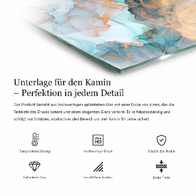 Placă hexagonală din sticlă pentru șemineu Modele ceramice pe fundal