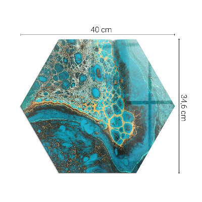 Placă de sticlă hexagonală șemineu Model organic într-un stil abstract