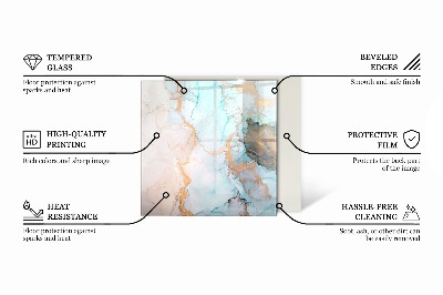 Placă de sticlă hexagonală șemineu Model organic într-un stil abstract