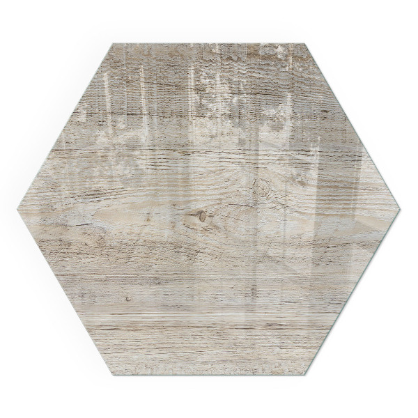 Placă de sticlă hexagonală șemineu Model natural de lemn deschis la culoare