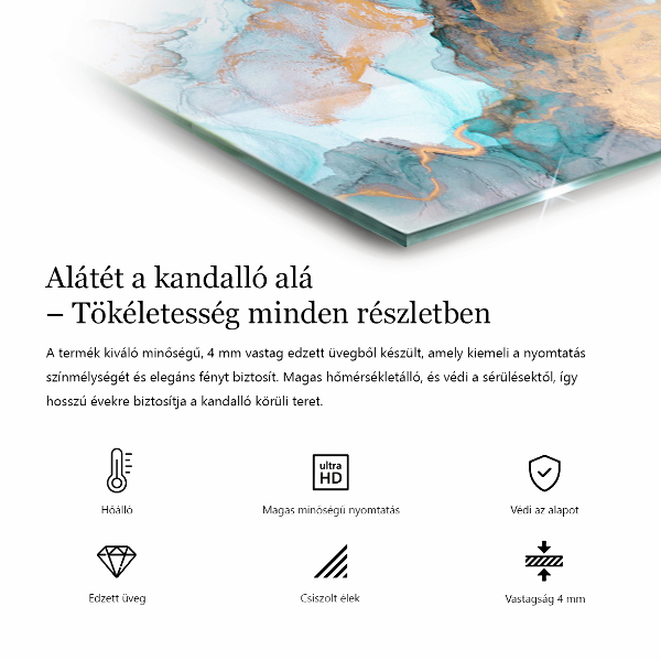 Placă hexagonală din sticlă pentru șemineu Model abstract cu texturi variate