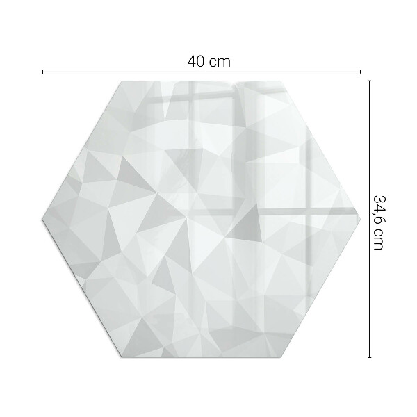 Placă hexagonală din sticlă pentru șemineu Abstracție geometrică în forme