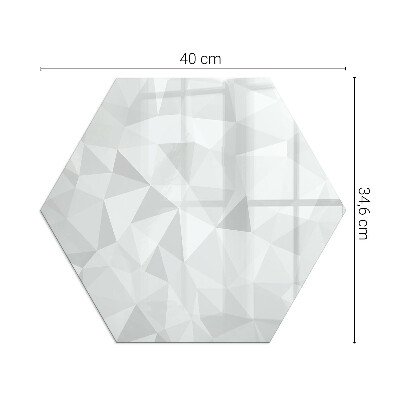Placă hexagonală din sticlă pentru șemineu Abstracție geometrică în forme