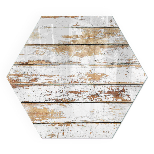 Placă de sticlă hexagonală șemineu Placă de lemn ruginită