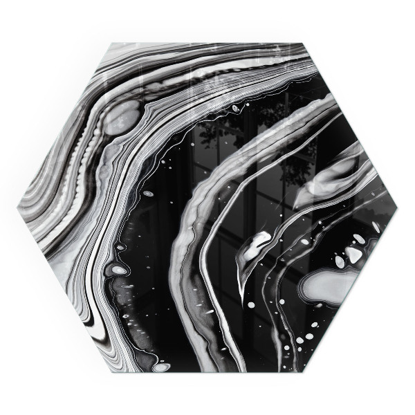 Placă de sticlă hexagonală șemineu Modele abstracte ondulate și liniare