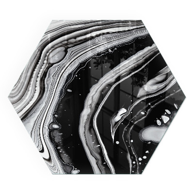 Placă de sticlă hexagonală șemineu Modele abstracte ondulate și liniare