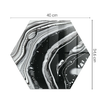 Placă de sticlă hexagonală șemineu Modele abstracte ondulate și liniare