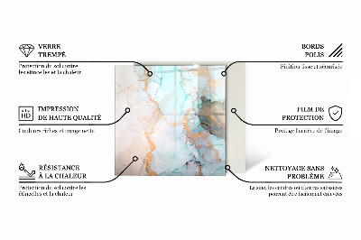 Placă de sticlă hexagonală șemineu Motiv abstract fluid