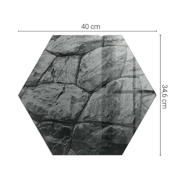 Placă hexagonală din sticlă pentru șemineu Stil de piatră într-o versiune naturală