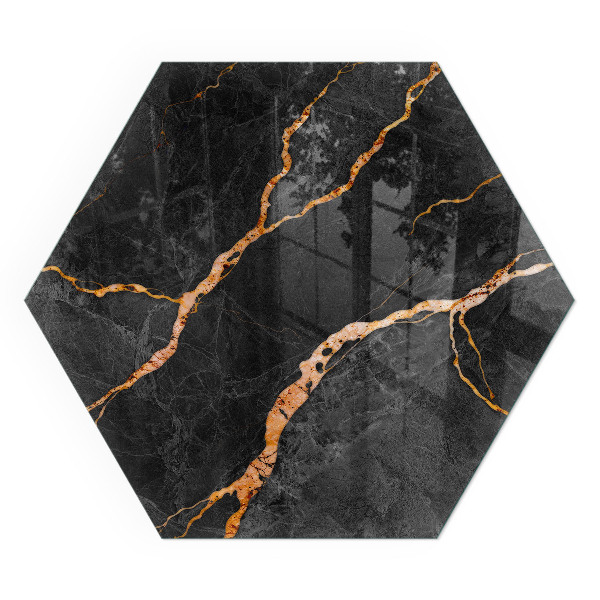 Placă de sticlă hexagonală șemineu Stil de marmură cu vene delicate