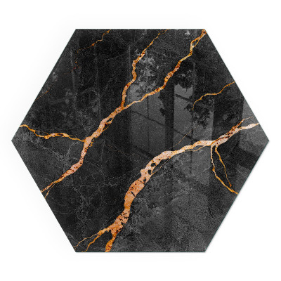 Placă de sticlă hexagonală șemineu Stil de marmură cu vene delicate