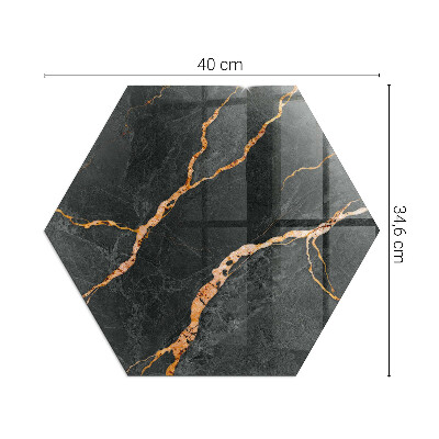 Placă de sticlă hexagonală șemineu Stil de marmură cu vene delicate