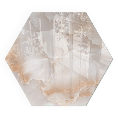 Sticlă hexagonală sub sobă Motiv organic din piatră
