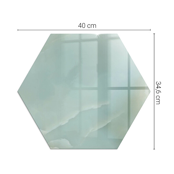 Placă de sticlă hexagonală șemineu Motiv de marmură în tonuri subtile