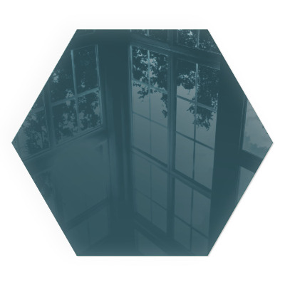 Sticlă hexagonală sub sobă Culoarea mării