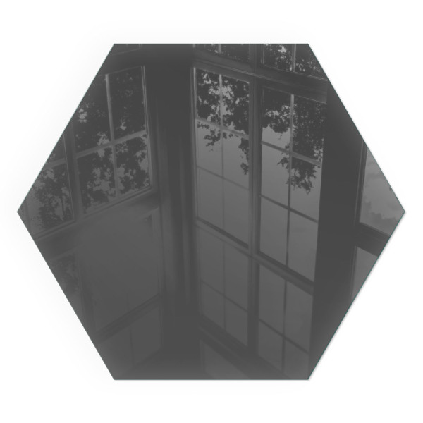 Placă hexagonală din sticlă pentru șemineu Culoare: Gri-maro