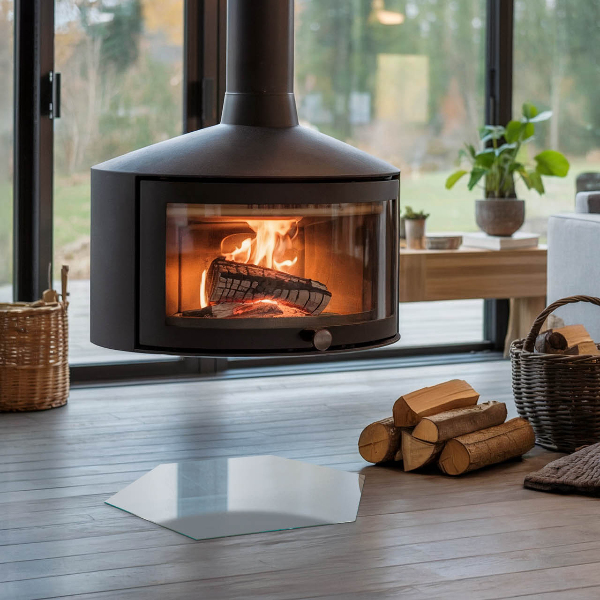 Sticlă hexagonală sub sobă Culoare Gri