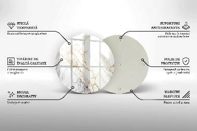 Coaster de lumânări mormânte Marmură ușoară cu aur