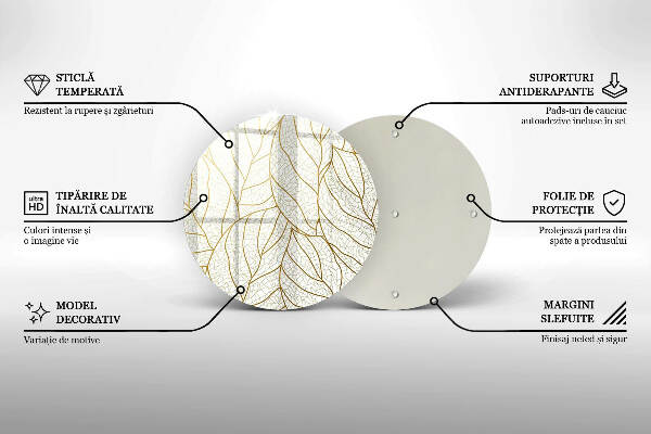 Coaster de lumânări Model de frunze în linie