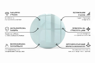 Blat masă rotund transparent