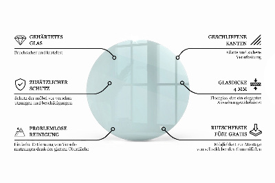 Blat masă rotund transparent