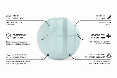 Blat masă rotund transparent