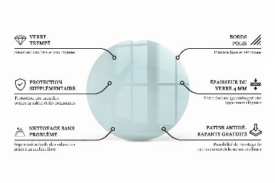 Blat masă rotund transparent