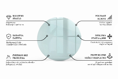 Blat masă rotund transparent