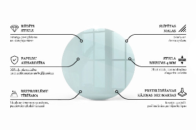 Blat masă rotund transparent