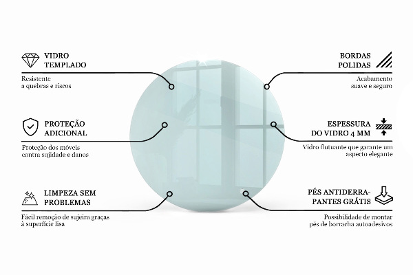 Blat masă rotund transparent