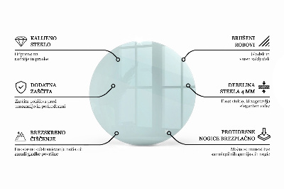 Blat masă rotund transparent