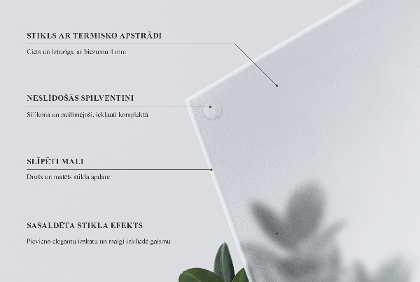 Blat de masă dreptunghiular Semitransparentă