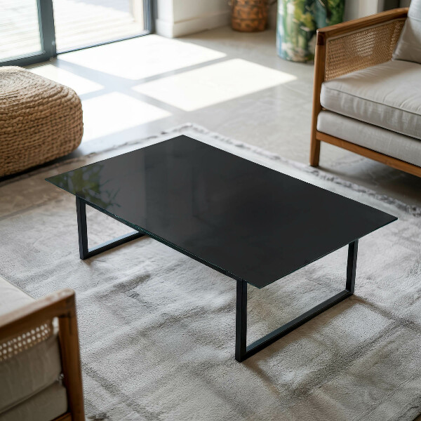 Blat masă dreptunghiular Negru solid elegant
