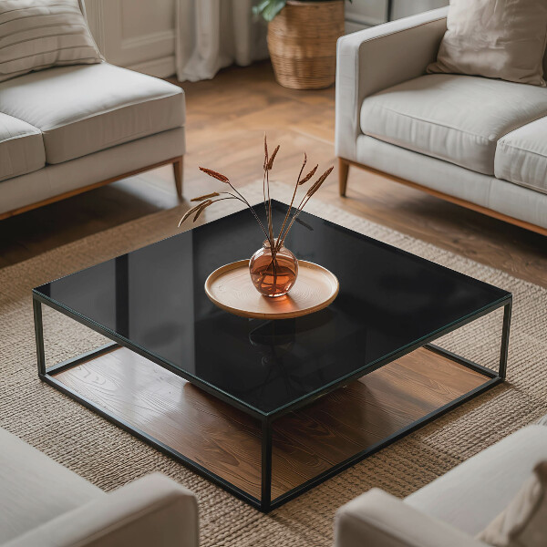 Blat masă dreptunghiular Negru solid elegant