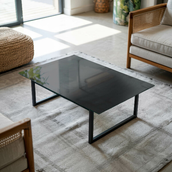 Blat masă dreptunghiular Negru solid elegant
