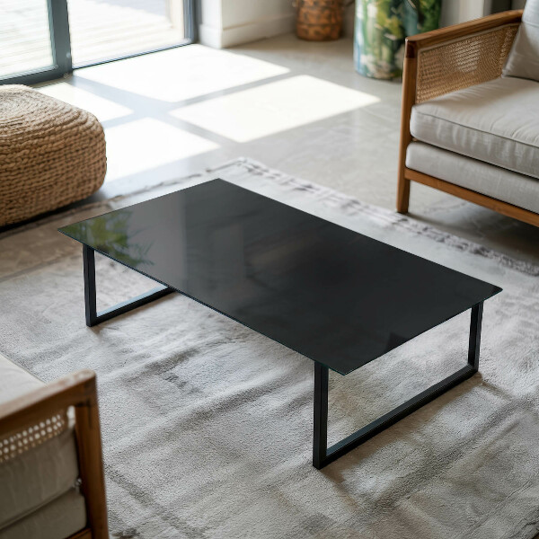 Blat masă dreptunghiular Negru solid elegant