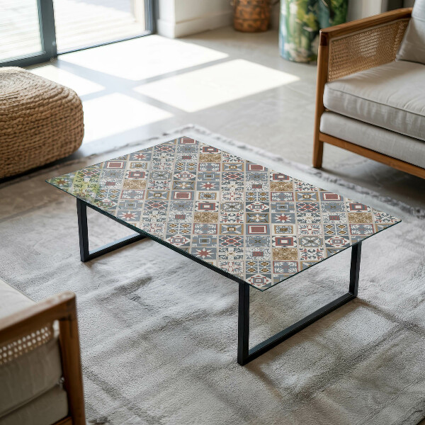 Blat masă dreptunghiular Mozaicuri decorative cu detalii