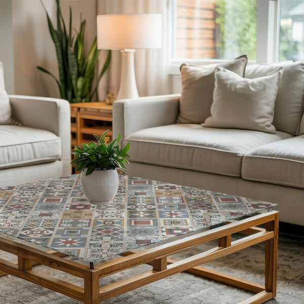 Blat masă dreptunghiular Mozaicuri decorative cu detalii