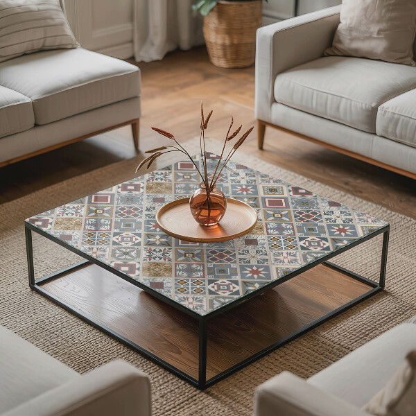 Blat masă dreptunghiular Mozaicuri decorative cu detalii