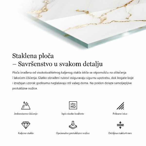 Blat masă dreptunghiular Vene subtile de marmură