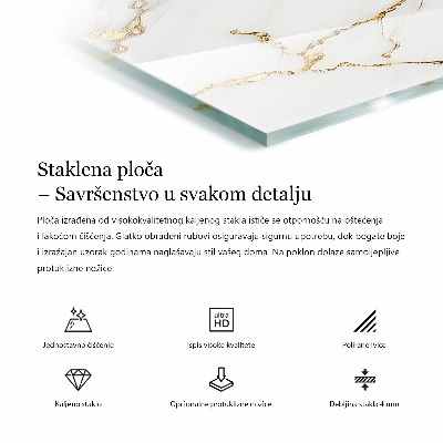 Blat masă dreptunghiular Vene subtile de marmură
