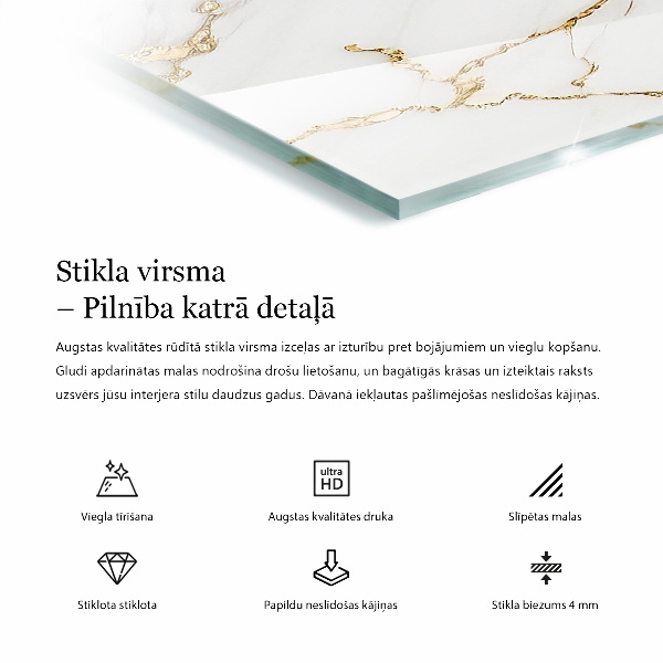Blat masă dreptunghiular Vene subtile de marmură